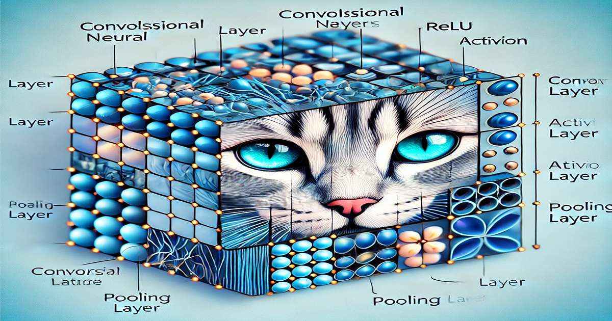 Convolutional Neural Network overview with image processing layers.