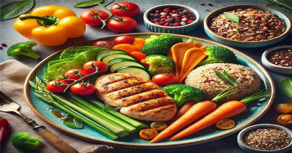 Healthy meals for dinner featuring grilled chicken, quinoa, and vegetables.