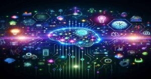 Diagram explaining the concepts of artificial intelligence, including reasoning, learning, and problem-solving.